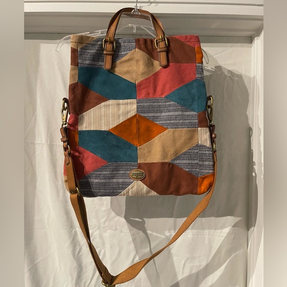 Fossil Large Hobo Multicolored Suede Shoulder Bag. In Great Condition. - Picture 1 of 1